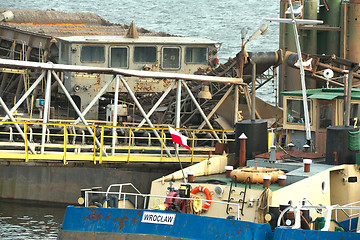 Image showing Ships moored at a shipyard