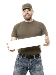 Image showing bearded man white board