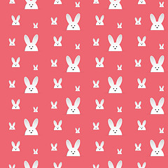 Image showing Happy Easter Rabbit Bunny Pink Seamless Background