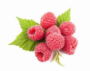 Image showing raspberries isolated on white background