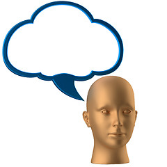 Image showing man head and drawing cloud