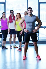 Image showing Group of people exercising at the gym