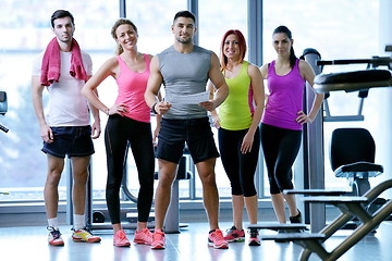 Image showing Group of people exercising at the gym