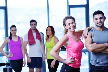 Image showing Group of people exercising at the gym