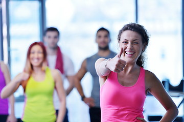 Image showing Group of people exercising at the gym