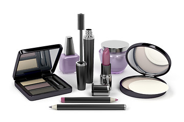 Image showing Makeup and cosmetic set
