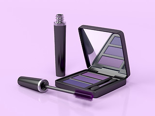 Image showing Mascara and eye shadow