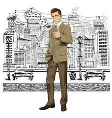 Image showing Vector Business Man Shows Well Done