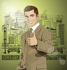 Image showing Vector Business Man Shows Well Done