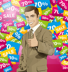 Image showing Vector Business Man Shows Well Done