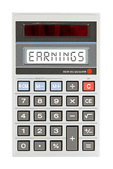 Image showing Old calculator - earnings