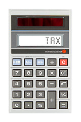 Image showing Old calculator - taxes