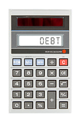 Image showing Old calculator - debit