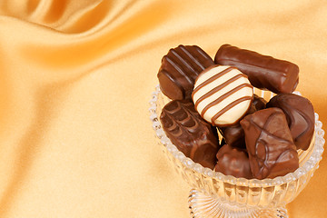 Image showing Assortment of chocolate pralines