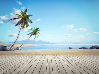 Image showing palm tree beach