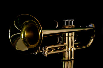 Image showing gold trumpet in night