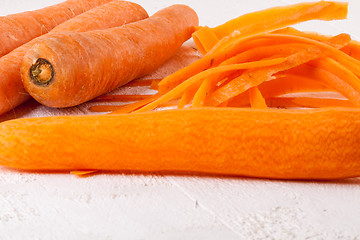 Image showing Fresh peeled carrots