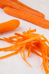 Image showing Fresh peeled carrots