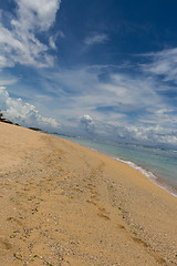 Image showing Beautiful tropical beach with lush vegetation