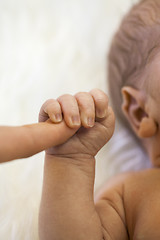 Image showing Tender love of a newborn infant