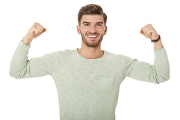 Image showing young man in casual fashion on white