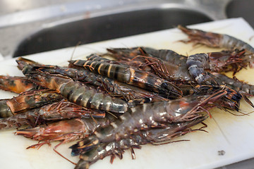 Image showing Fresh tiger prawns