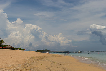 Image showing Beautiful tropical beach with lush vegetation