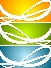 Image showing Bright abstract wavy banners