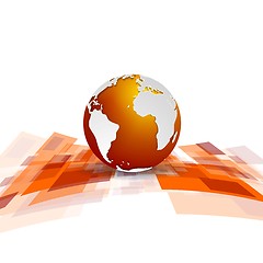 Image showing Shiny motion tech vector background with globe