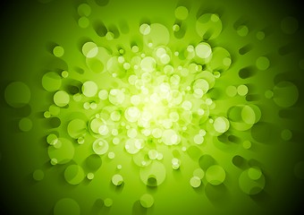 Image showing Green technical vector background with circles