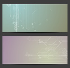 Image showing Abstract tech circuit board banners