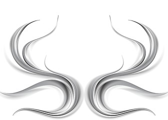 Image showing Metallic abstract waves on white background