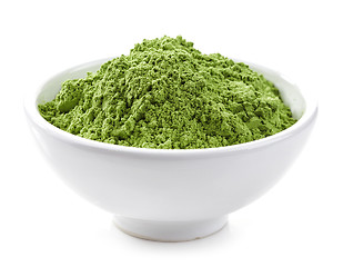 Image showing bowl of wheat sprouts powder