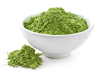 Image showing bowl of wheat sprouts powder