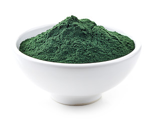 Image showing bowl of spirulina algae powder