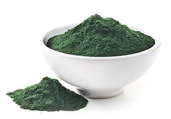 Image showing bowl of spirulina algae powder