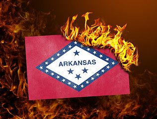 Image showing Flag burning - Arkansas