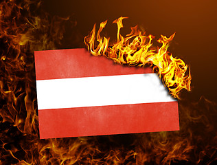 Image showing Flag burning - Austria
