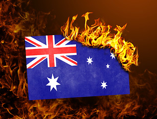 Image showing Flag burning - Australia