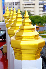 Image showing roof  gold    temple   in   bangkok  blur
