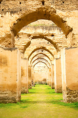 Image showing old moroccan granary in the  d archway  wall