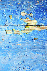 Image showing nail stripped   in the blue wood and rusty 
