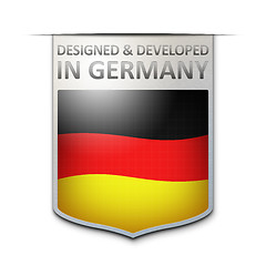 Image showing designed and developed in germany badge