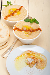 Image showing Hummus with pita bread 