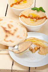 Image showing Hummus with pita bread 