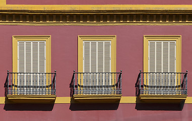 Image showing Balconies of a house in Seville