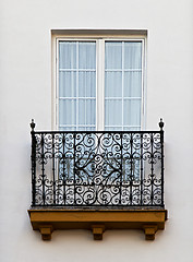 Image showing Balcony of a house in Seville