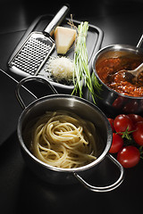 Image showing Pasta with bolognese sauce
