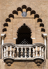 Image showing Balcony of a medieval tower in Seville