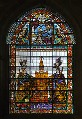 Image showing Stained-glass window in Seville cathedra